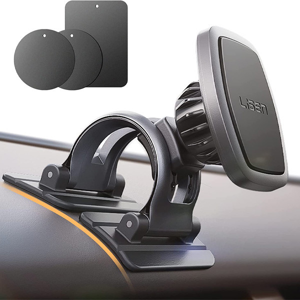 LISEN Magnetic Phone Holder for Car Fit Curved Surfaces Car Phone Holder Mount Flexible